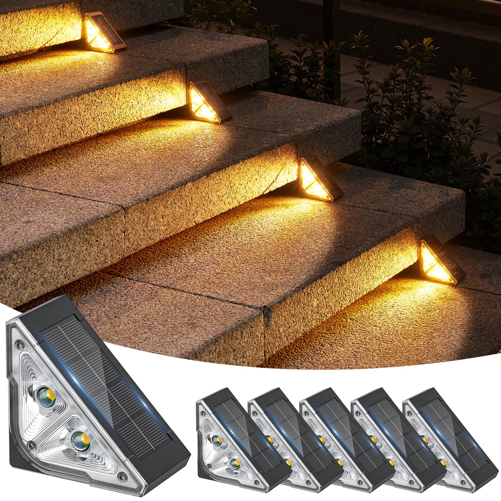 Amazon.co.jp: PUAIDA 階段ソーラーライト 屋外 防水 ガーデンライト